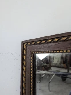 Miroir rectangulaire en bois à filet doré torsadé
