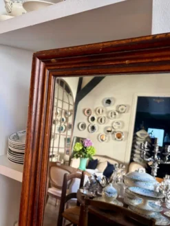 Miroir rectangulaire en bois foncé 139 x 51 cm