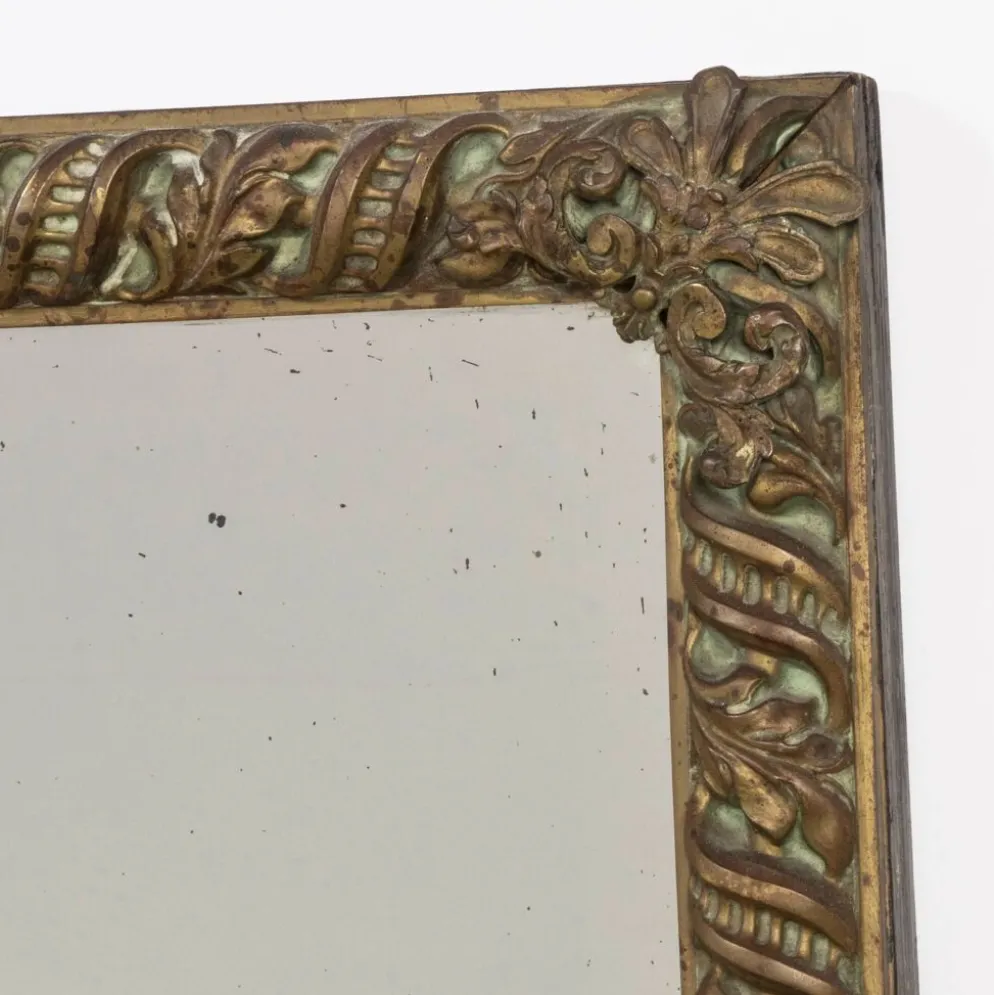 Miroir rectangulaire en cuivre style Arts & Crafts