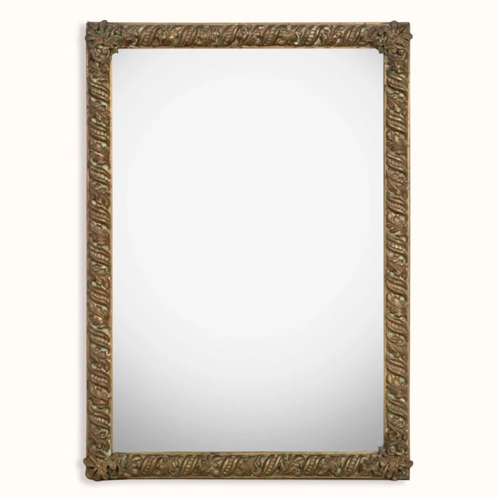 Miroir rectangulaire en cuivre style Arts & Crafts