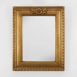 Miroir rectangulaire en résine dorée Deknudt, Belgique 20e siècle