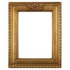Miroir rectangulaire en résine dorée Deknudt, Belgique 20e siècle