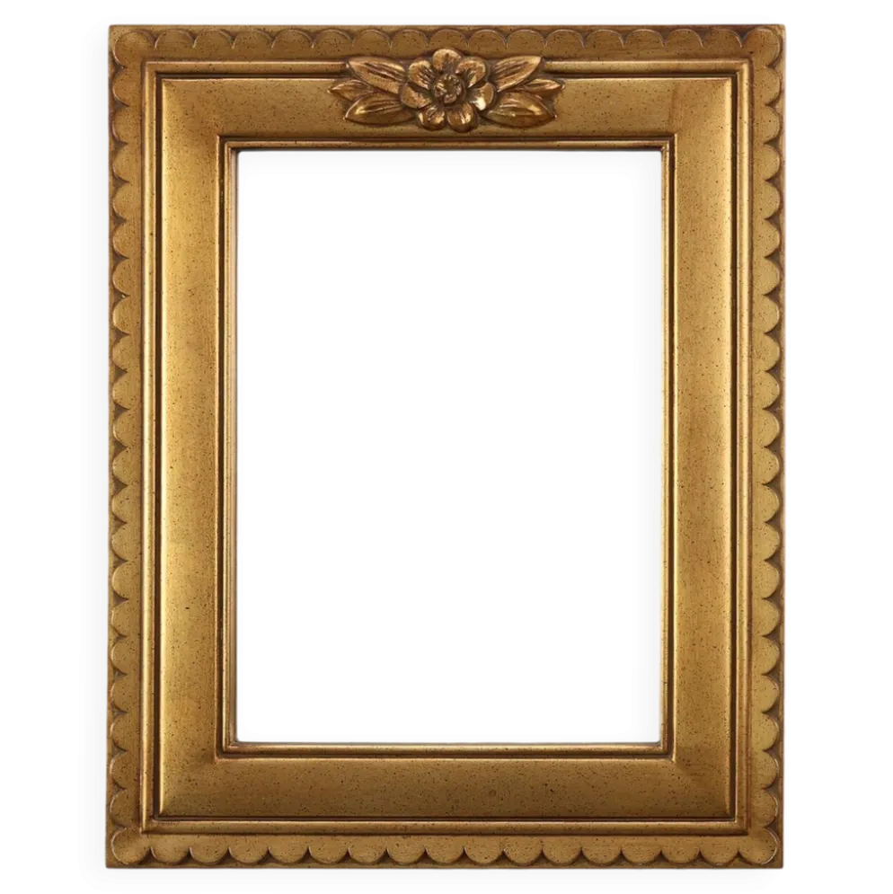 Miroir rectangulaire en résine dorée Deknudt, Belgique 20e siècle