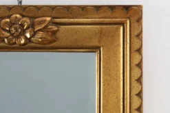 Miroir rectangulaire en résine dorée Deknudt, Belgique 20e siècle