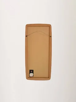 Miroir rectangulaire en teck légèrement convexe scandinave par