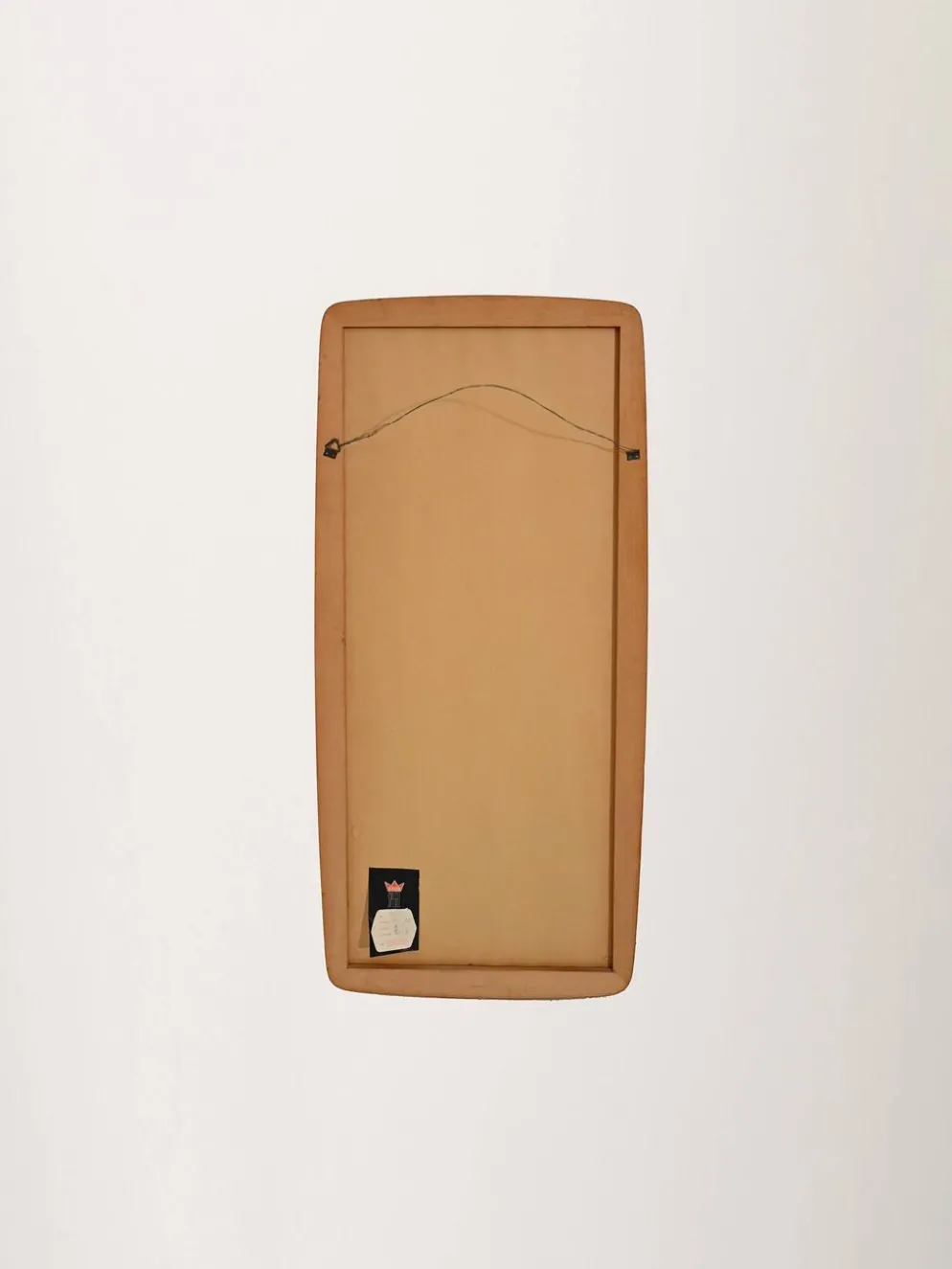 Miroir rectangulaire en teck légèrement convexe scandinave par "Kron"