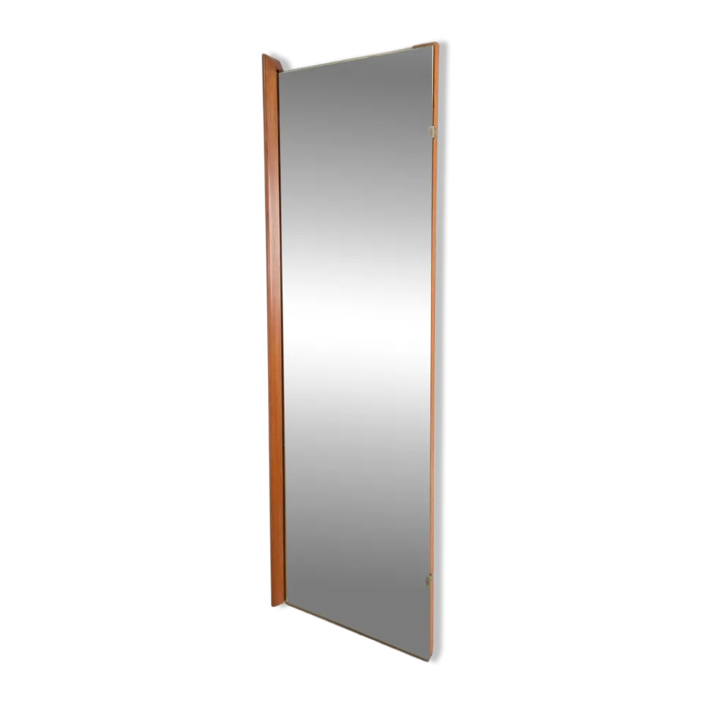 Miroir rectangulaire en teck scandinave des années 1960.