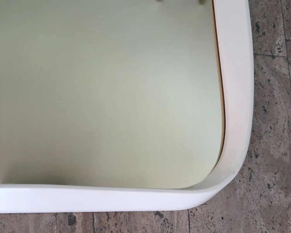 Miroir rectangulaire horizontal ou vertical en bois laqué blanc, années 70