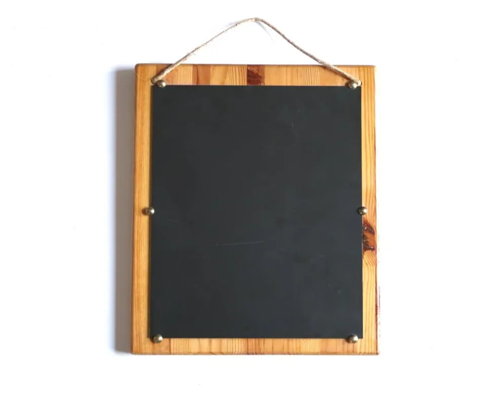 Miroir rectangulaire pomme en bois de pin et corde