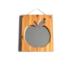 Miroir rectangulaire pomme en bois de pin et corde
