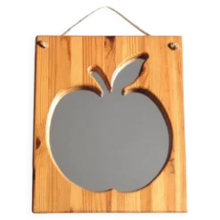 Miroir rectangulaire pomme en bois de pin et corde