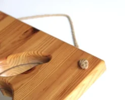 Miroir rectangulaire pomme en bois de pin et corde