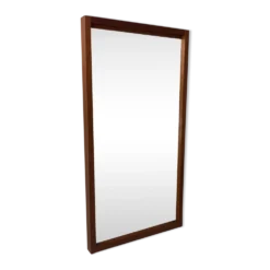 Miroir rectangulaire scandinave vintage en teck du milieu du siècle, années 1950
