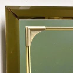 Miroir rectangulaire Schöninger en verre teinté bronze et détails en laiton, allemand