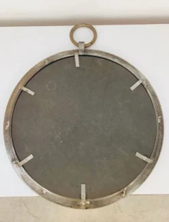 Miroir rond cerclage fer, vintage