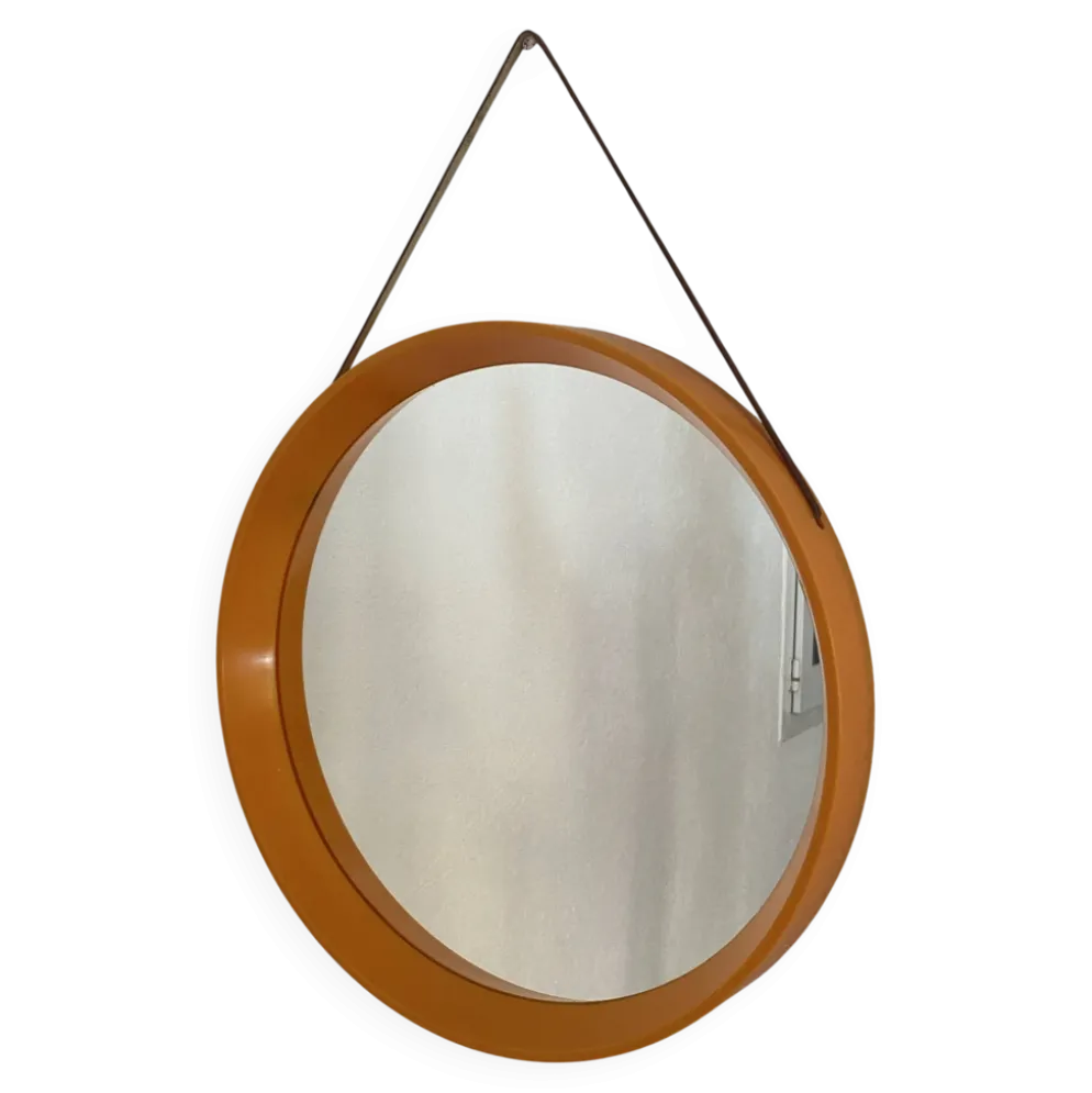 Miroir rond danois, en plastique, années 70
