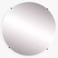 Miroir rond des années 60 - 70 sur cadre carré en bois