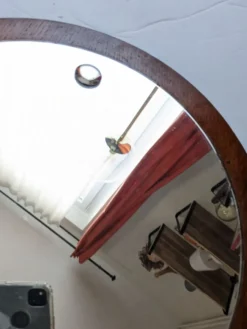 Miroir rond en bois