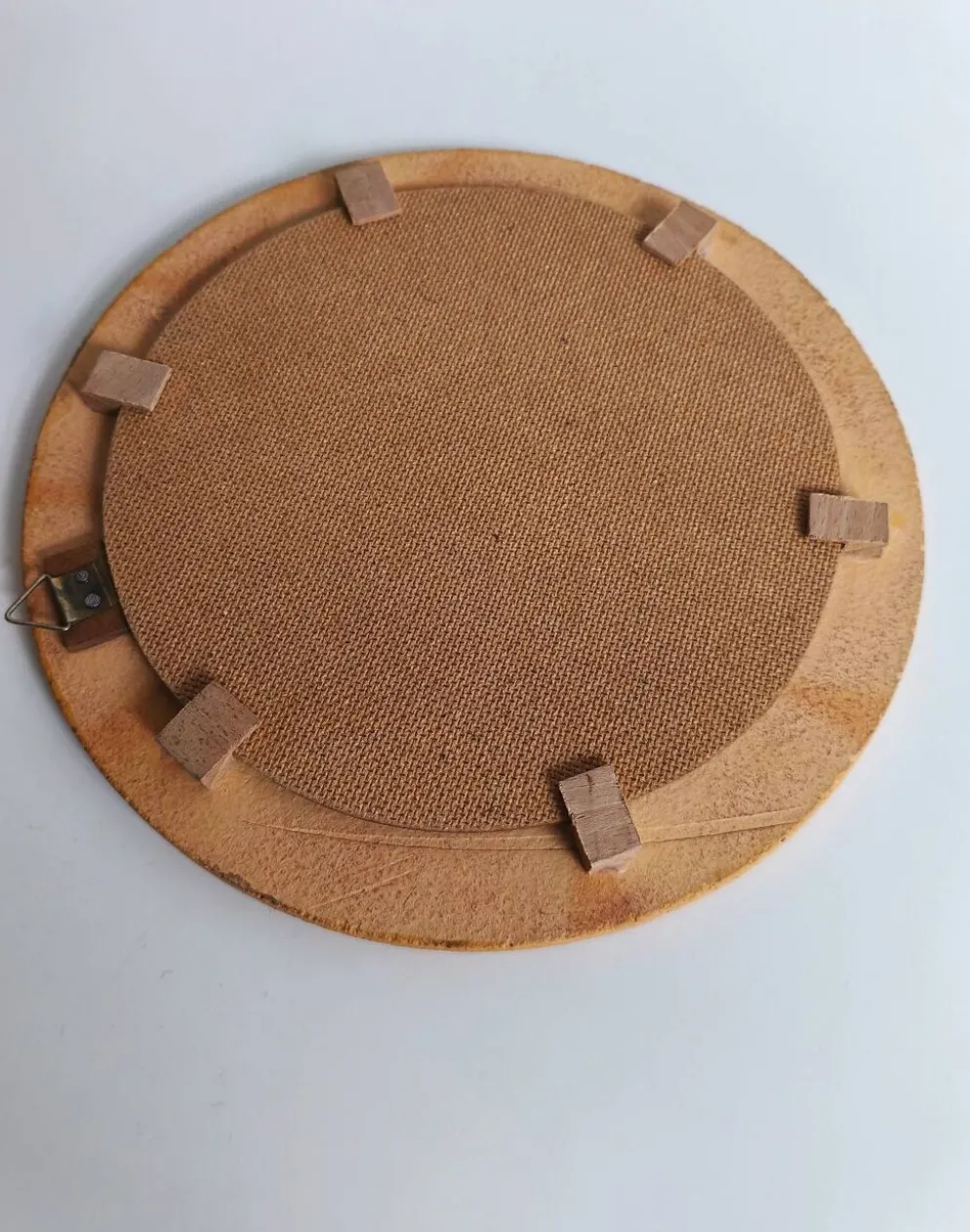 Miroir rond en céramique vintage