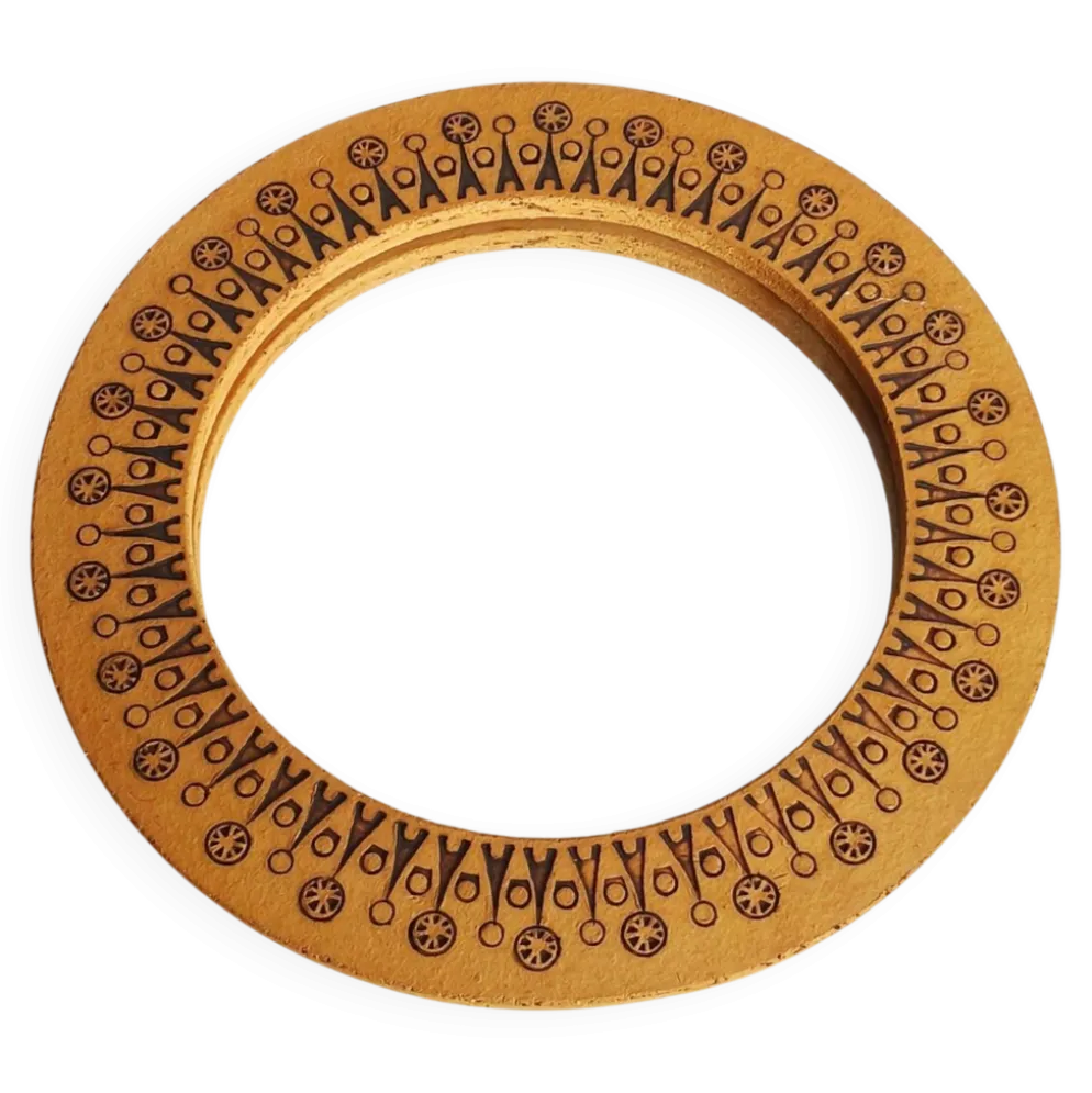 Miroir rond en céramique vintage