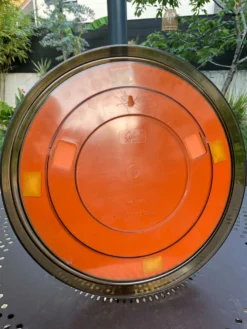 Miroir rond en plexiglas fumé - GILAC n°1813 - Vintage 1970