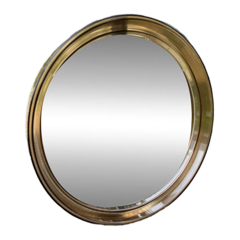 Miroir rond en plexiglas fumé - GILAC n°1813 - Vintage 1970