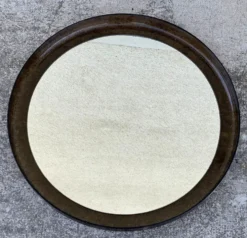 Miroir rond en Plexiglas fumé vintage 1970