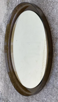 Miroir rond en Plexiglas fumé vintage 1970