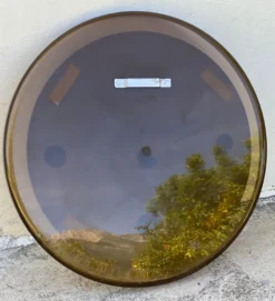 Miroir rond en Plexiglas fumé vintage 1970