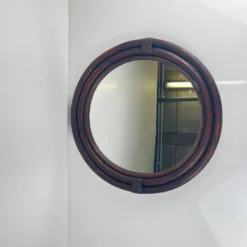 Miroir rond en rotin, 1970
