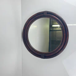 Miroir rond en rotin, 1970