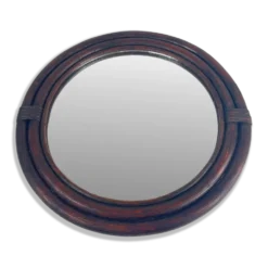 Miroir rond en rotin, 1970