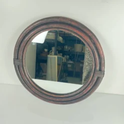 Miroir rond en rotin, 1970