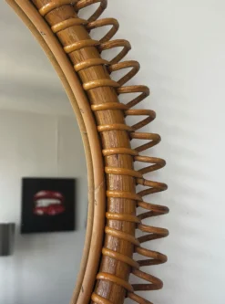 Miroir rond en rotin Franco Albini
