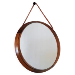 Miroir rond en teck Uno et Osten Kristiansson Luxus Vittsjö, Scandinave