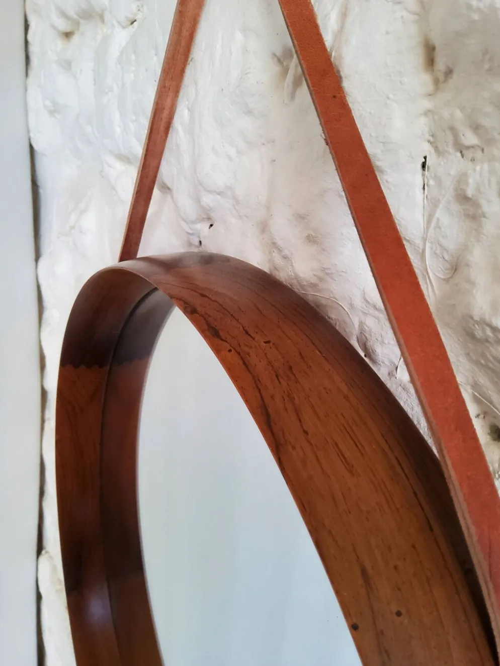 Miroir rond en teck Uno et Osten Kristiansson Luxus Vittsjö, Scandinave