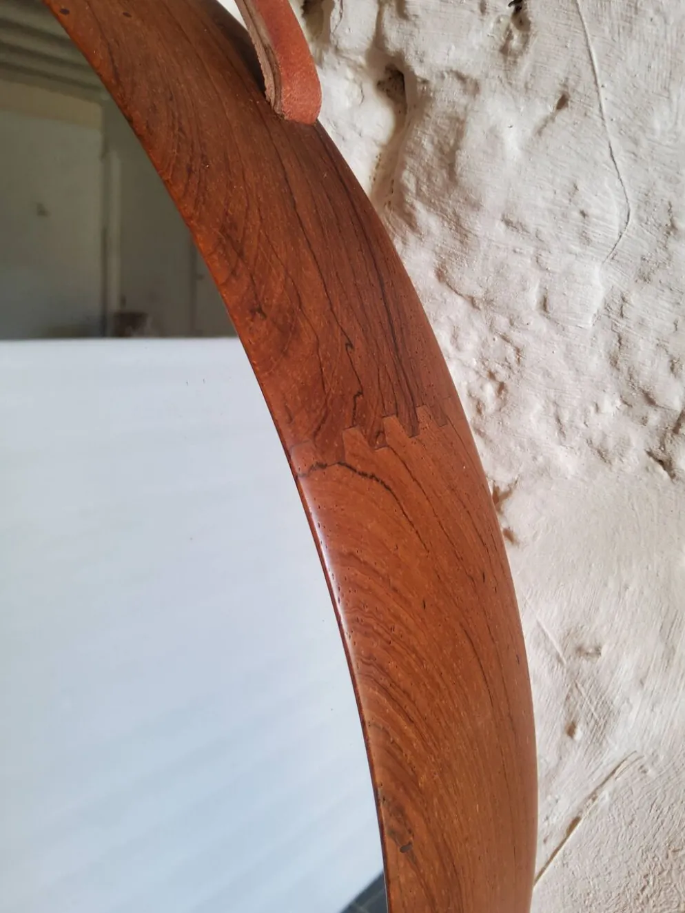 Miroir rond en teck Uno et Osten Kristiansson Luxus Vittsjö, Scandinave