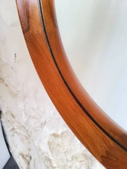 Miroir rond en teck Uno et Osten Kristiansson Luxus Vittsjö, Scandinave