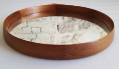 Miroir rond en teck Uno et Osten Kristiansson Luxus Vittsjö, Scandinave