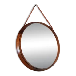 Miroir rond en teck Uno et Osten Kristiansson Luxus Vittsjö, Scandinave