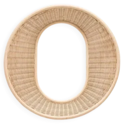 Miroir rond et convexe en rotin tressé