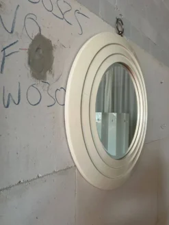 Miroir Rond Italien – Cadre Concentrique Sculptural