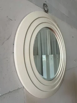 Miroir Rond Italien – Cadre Concentrique Sculptural