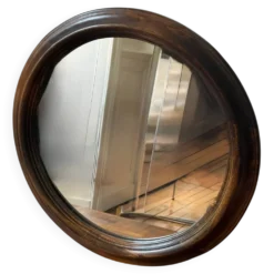 Miroir rond minimaliste en bois