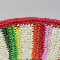 Miroir Rond Mural Cadre Crochet Tricot Bohême