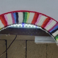 Miroir Rond Mural Cadre Crochet Tricot Bohême