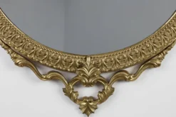 Miroir rond néoclassique français en finition cuivre, 20e siècle
