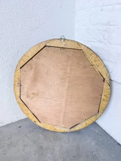 Miroir rond osier tressé 1960