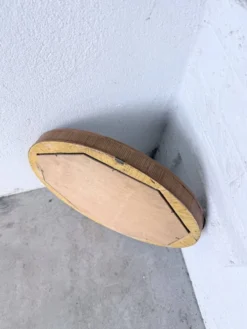 Miroir rond osier tressé 1960