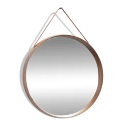 Miroir rond par Uno & Östen Kristiansson pour Luxus, années 1950.